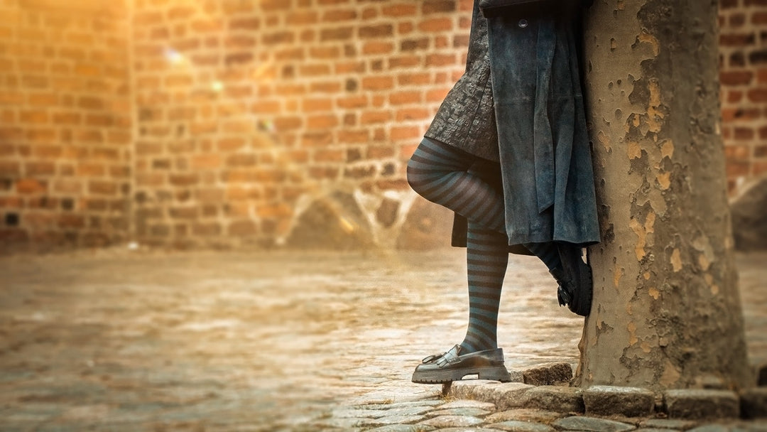 Stribede strømpebukser