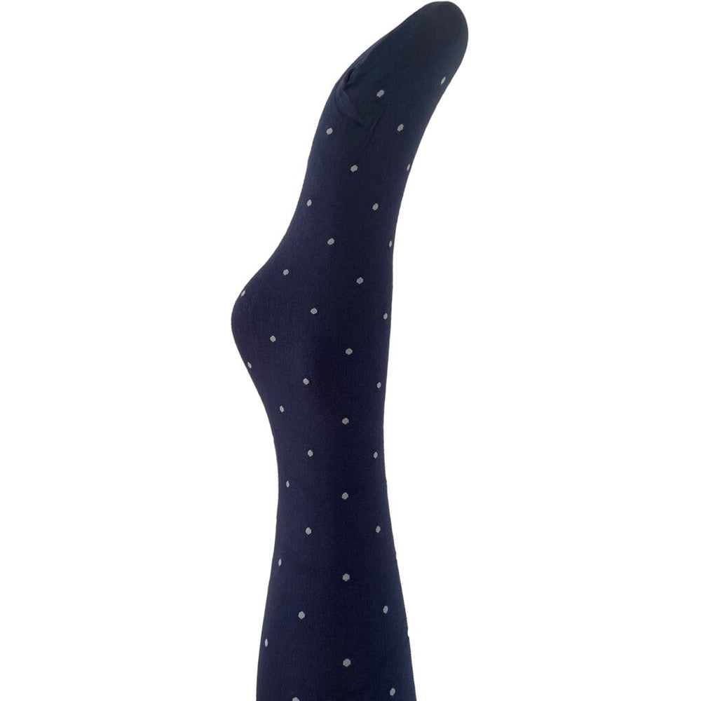 A MOÌ Agnes navy dot tights Tights Navy w. light grey dots