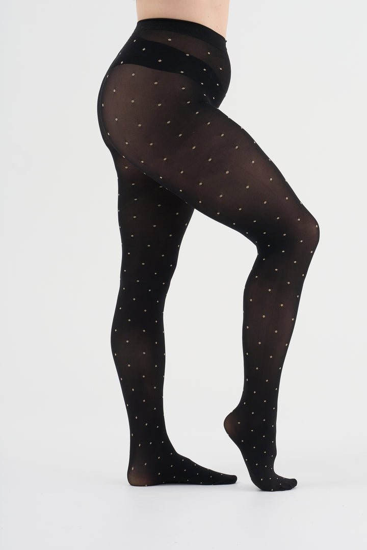 Agnes black dot tights