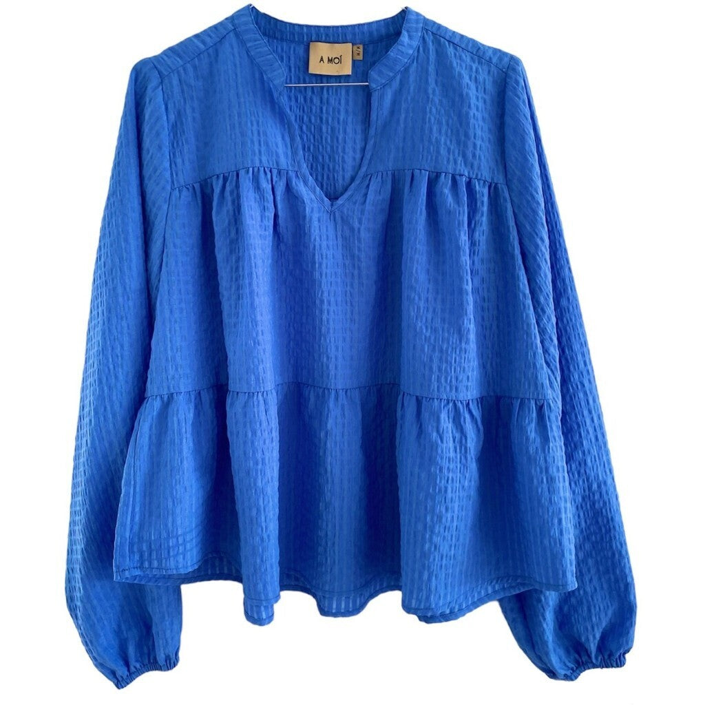 A MOÌ Berlin L/S blouse Blouses Ocean blue