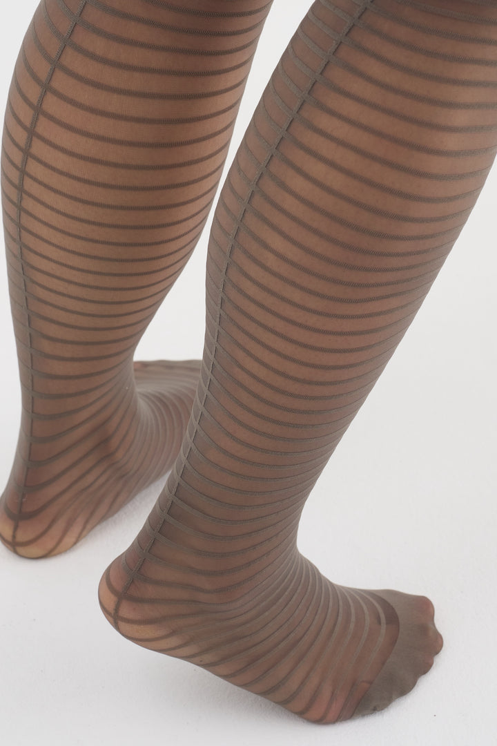 Grethe grey stripe tights