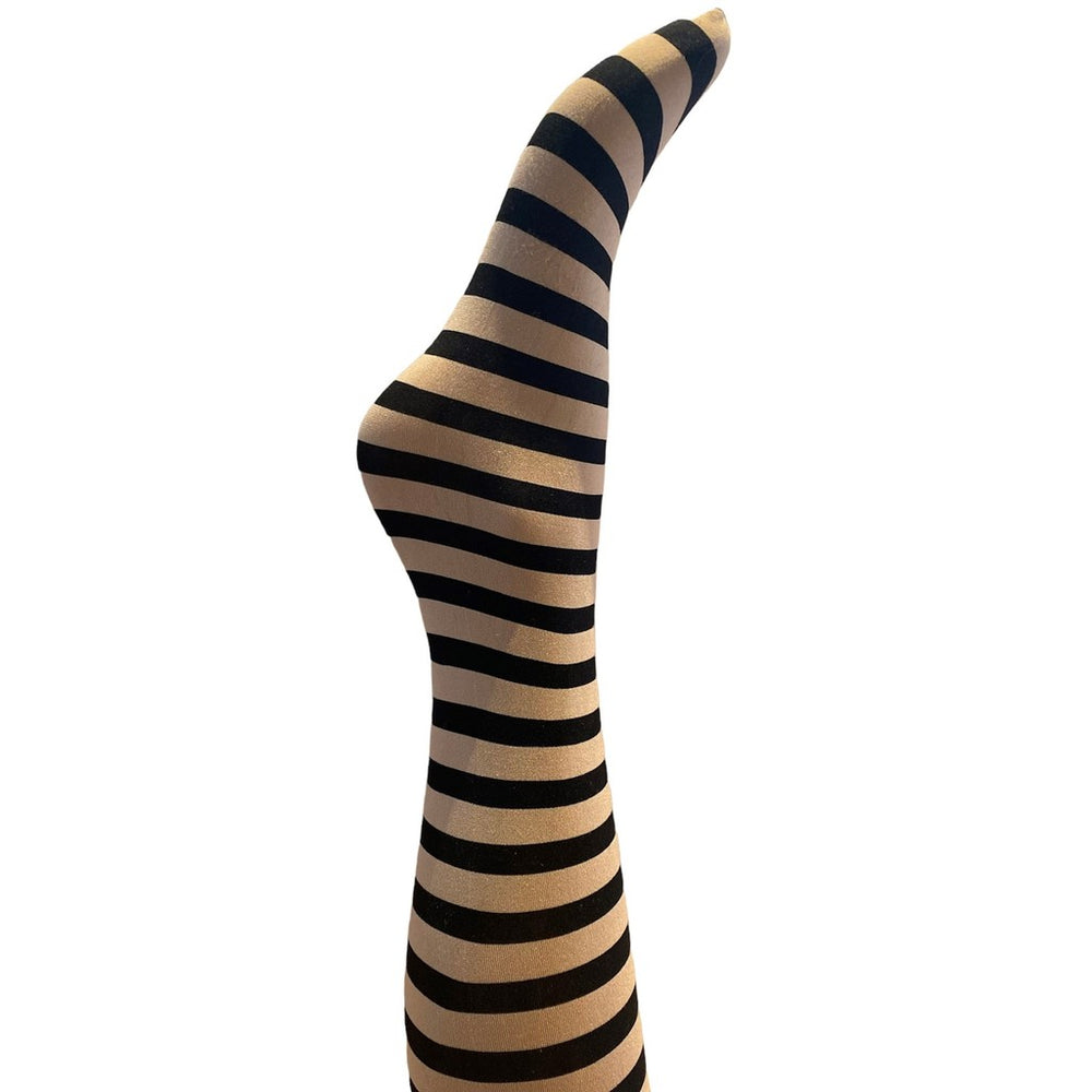 A MOÌ Klara stripe knee high sock Knee high sock Camel and black stripe