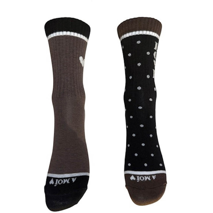 A MOÌ APS Love 2-Pack Sock Black/Brown Ancle sock Black/brown mix