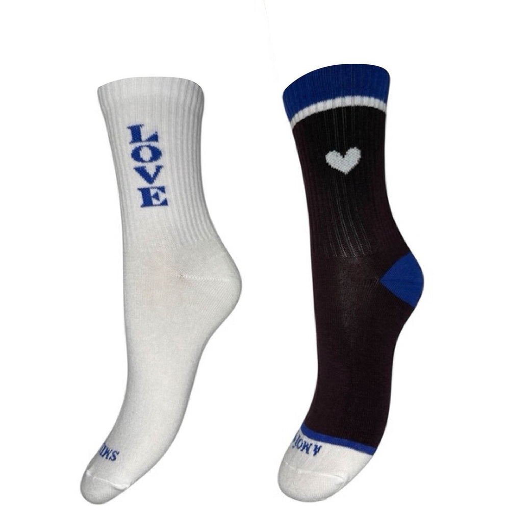 A MOÌ APS Love 2-Pack Sock White/Wine Ancle sock White / Bordeaux