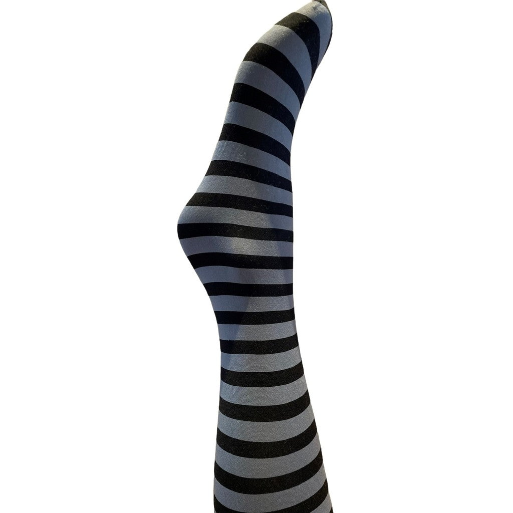 A MOÌ Nini stripe tights Tights Mid grey w. black stripe