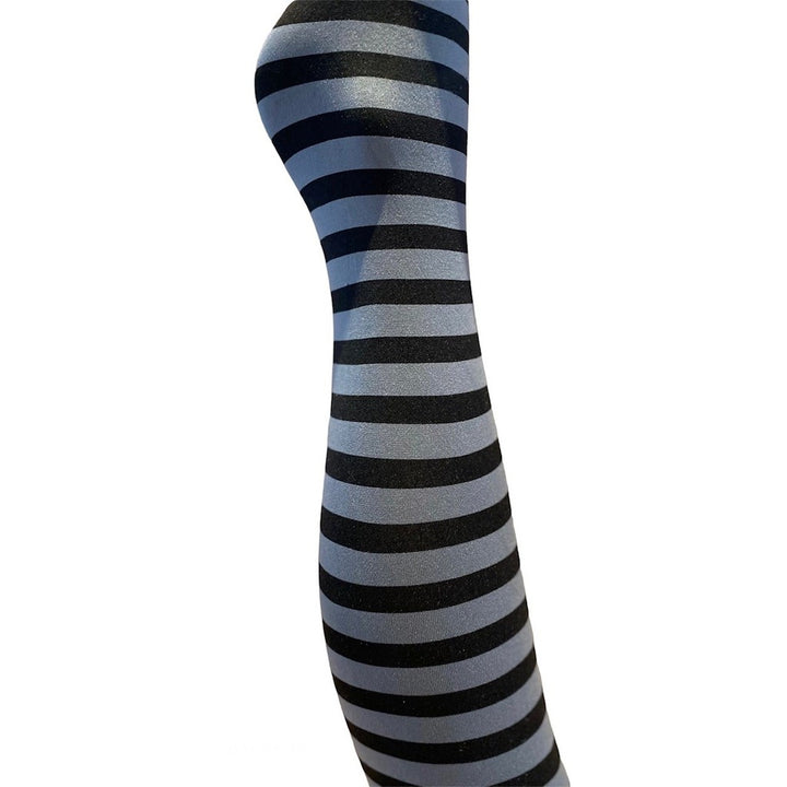 A MOÌ Nini stripe tights Tights Mid grey w. black stripe