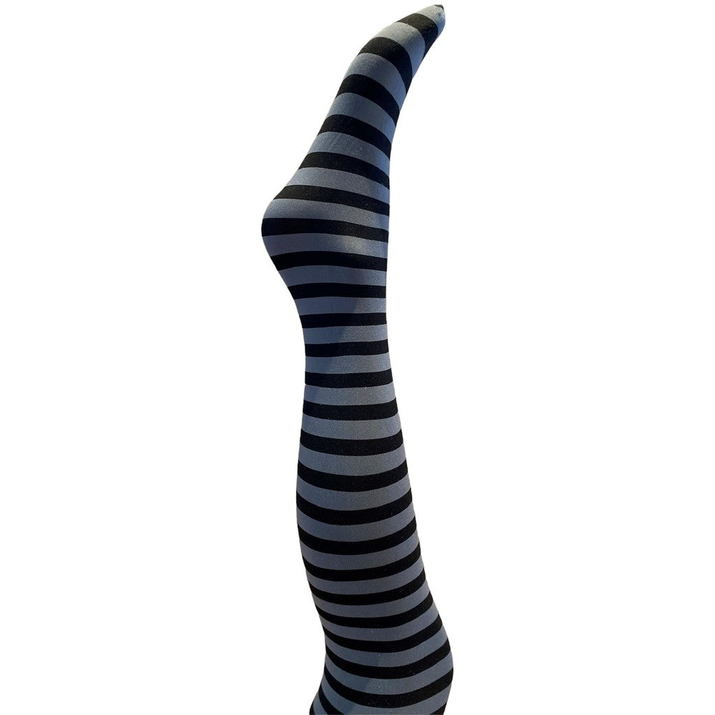 A MOÌ Nini stripe tights Tights Mid grey w. black stripe