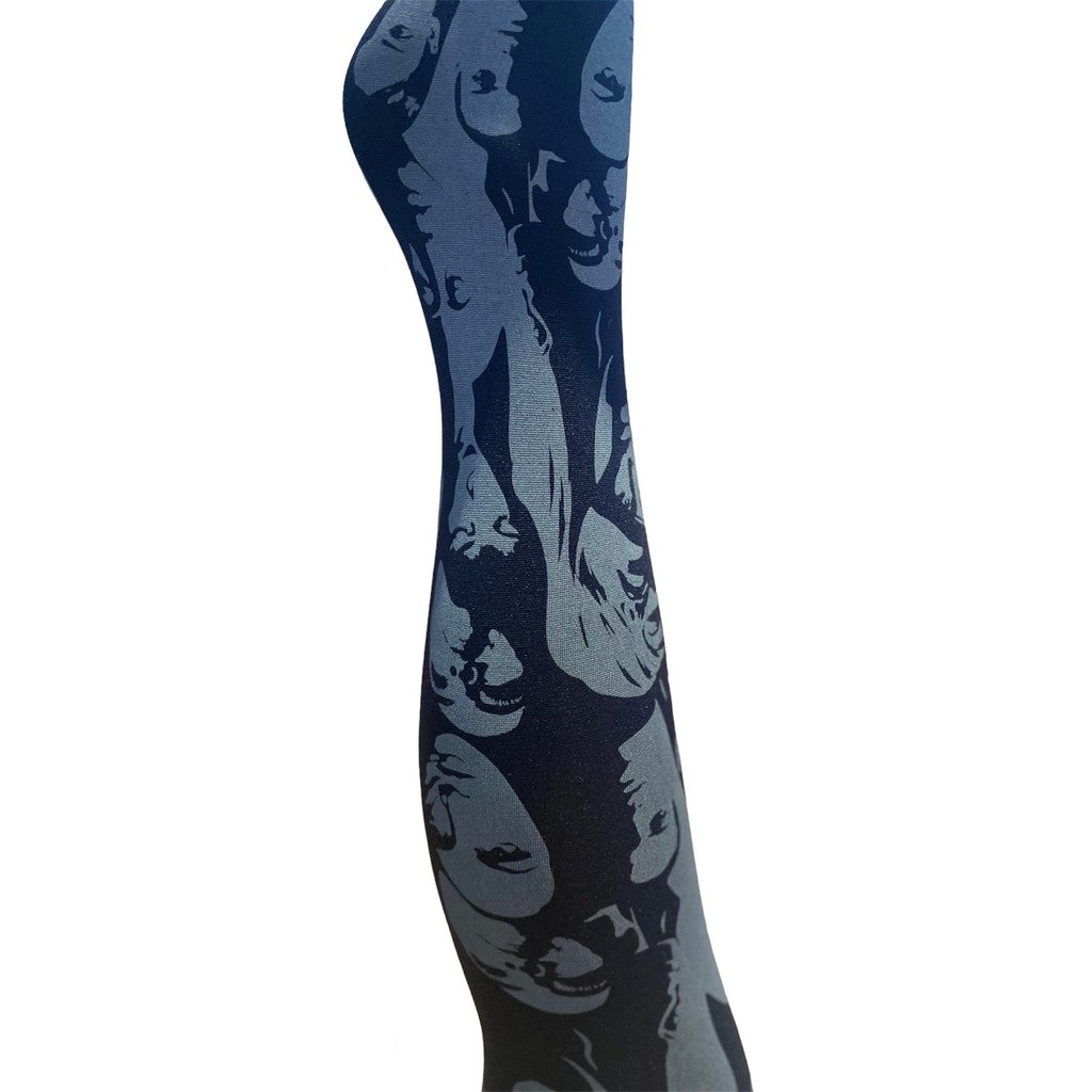 A MOÌ Nora face tights Tights Black w. grey print