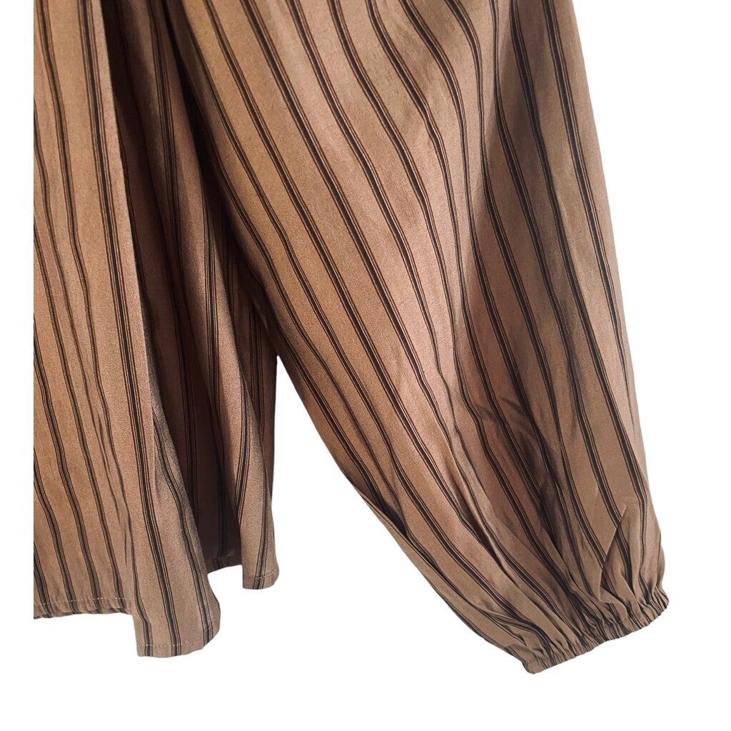 A MOÌ Oslo L/S blouse Blouses Brown stripes