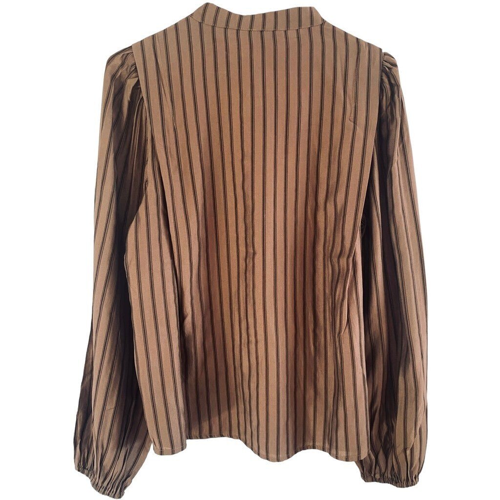 A MOÌ Oslo L/S blouse Blouses Brown stripes