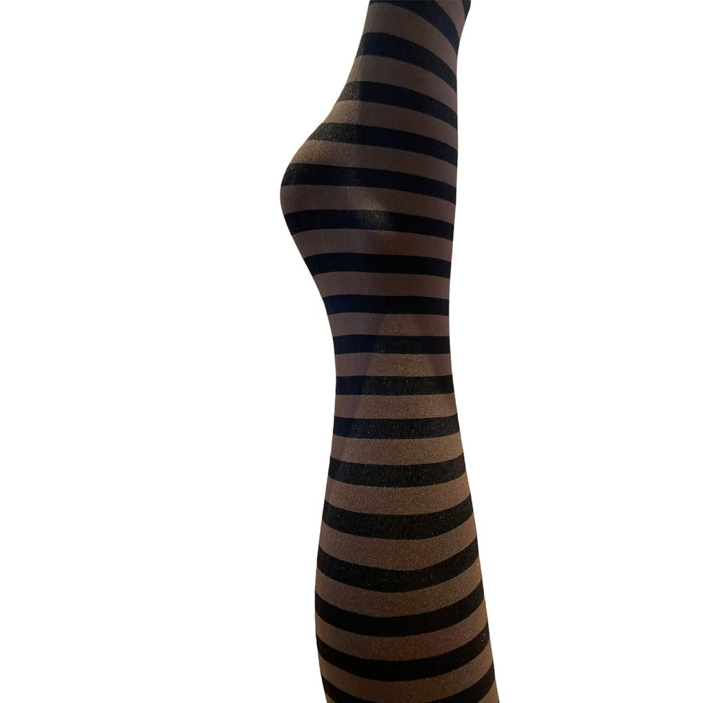 A MOÌ Vilma stripe tights Tights Dark brown and black stripe