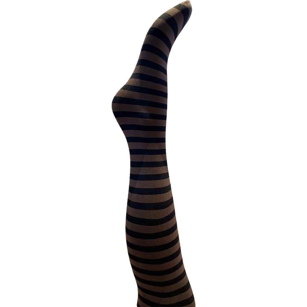 A MOÌ Vilma stripe tights Tights Dark brown and black stripe