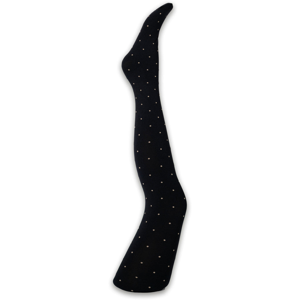 A MOÌ Agnes black dot tights Tights Black w. light sand dots