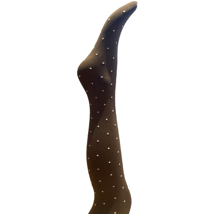 A MOÌ Agnes brown dot tights Tights Dark brown w. off white dots