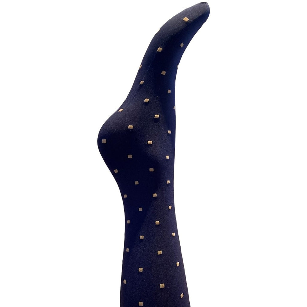 A MOÌ Marie square navy tights Tights Navy w. camel square