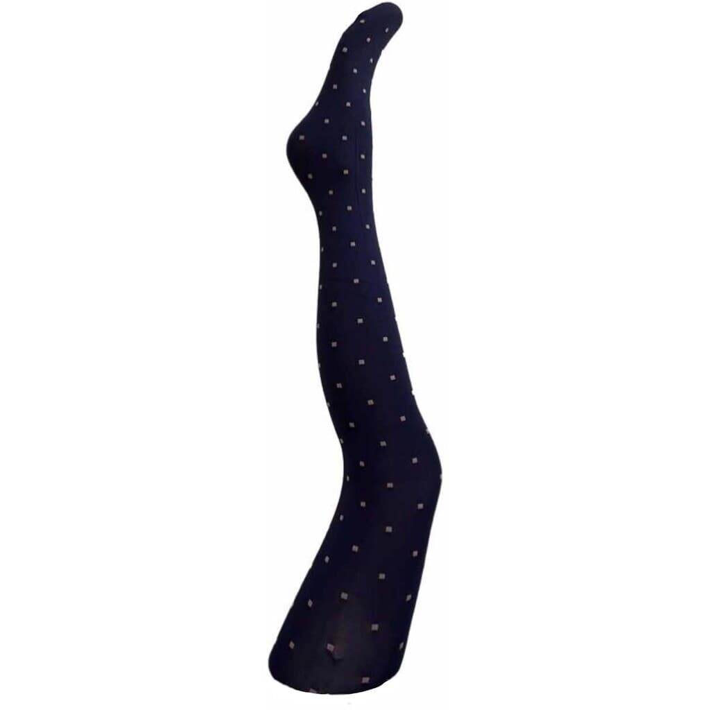 A MOÌ Marie square navy tights Tights Navy w. camel square
